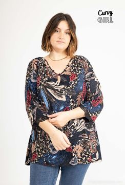 Picture of PLUS SIZE OPEN COLLAR TOP